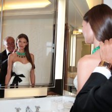Festival di Cannes 2011: Bianca Balti con Fawaz Gruosi, presidente della griffe di gioielleria  De Grisogono