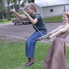 Una sorridente Jessica Chastain in una immagine di The Tree of Life