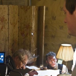 Un'immagine dal set del film The Curse of The Buxom Strumpet