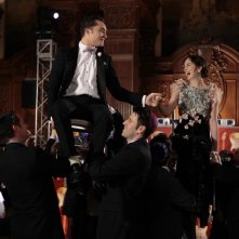 Chuck (Ed Westwick) e Blair (Leighton Meester) in una scena dell'episodio The Wrong Kiss Goodnight di Gossip Girl