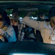 Ken Jeong e Bradley Cooper con Ed Helms e Zach Galifianakis in una scena di Una notte da leoni 2