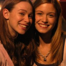 Alice Bellagamba e Sara Santostasi sul set del film Balla con noi