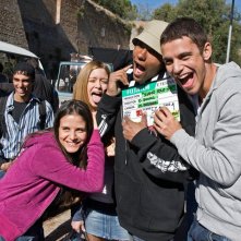 Samuel Terracina, Francesca Pompei, Alice Bellagamba, Guido Blaste, Andrea Montovoli sul set di Balla con noi