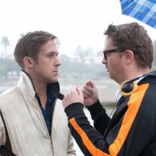 Ryan Gosling e Nicolas Winding Refn sul set del film Drive (2011)