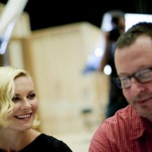 Kirsten Dunst e Lars Von Trier sul set di Melancholia