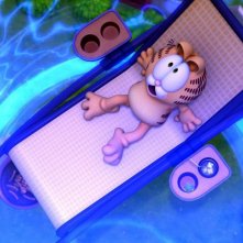 Una scena di Garfield il supergatto con il protagonista