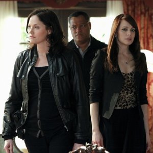 Jorja Fox, Laurence Fishburne e Melinda Clarke nell'episodio Unleashed di CSI: Scena del crimine