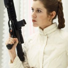 Carrie Fischer in una sequenza de l'Impero colpisce ancora