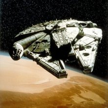 L'immarcescibile Millenium Falcon in una scena di Guerre Stellari