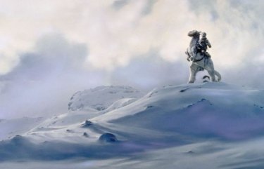 Una scena ambientata sul pianeta Hoth de L'impero colpisce ancora