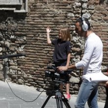 Nadejda Avrionova sul set de La Sella del Vento, con il regista Andrea Sbarretti