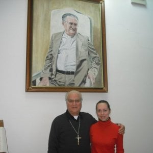 Nadejda Avrionova sul set di Don Pierino, con l'attore protagonista Fernando Autero