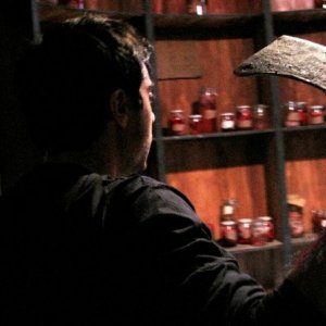 Giuseppe Soleri in una scena del film Ubaldo Terzani Horror Show