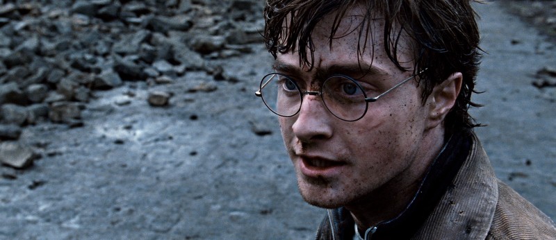 Primo piano di Daniel Radcliffe dal film Harry Potter e i doni della morte - parte 2