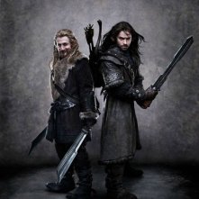 Ecco in arrivo i giovani nani Fili e Kili (Dean O'Gorman e Aidan Turner) direttamente dal set di  The Hobbit: An Unexpected Journey