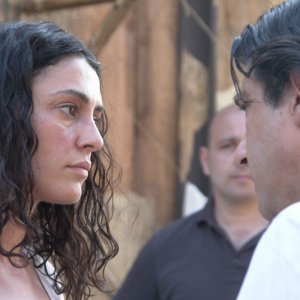 Paola Casella in una sequenza del film Quel che resta di Laszlo Barbo con Luca Lionello