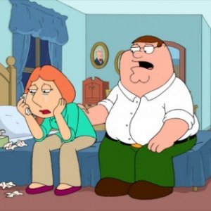 Lois e Peter Griffin in una scena dell'episodio And I'm Joyce Kinney della serie-tc I Griffin
