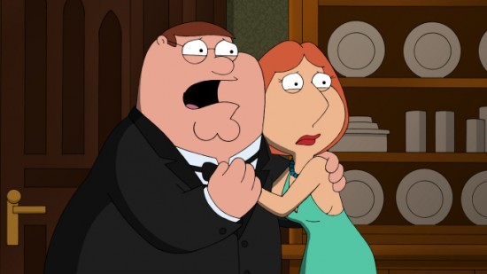 Peter e Lois Griffin in una scena del primo episodio della stagione 9, And Then There Were Fewer