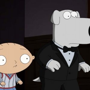 Stewie e Brian in una scena dell'episodio And Then There Were Fewer della serie I Griffin