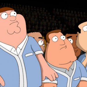 Peter con Quagmire e Joe in una scena di Baby, You Knock Me Out della serie I Griffin