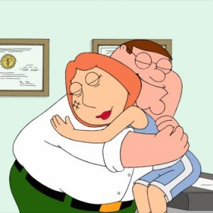 Peter e Lois in una scena dell'episodio 9x05 della serie-tv I Griffin