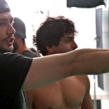 Val Lauren con James Franco sul set di Sal, biopic dedicata all'attore Sal Mineo, scomparso nel '76