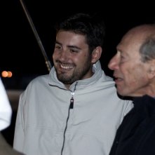 Il produttore Mattia Vecchi sul set di Dietro il buio, un film di Giorgio Pressburger