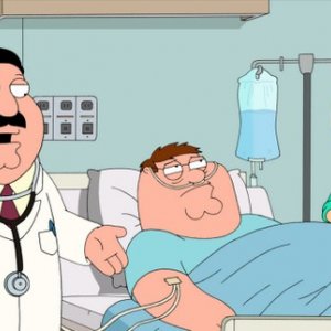 Il Dottor Hartman con parte della famiglia Griffin in New Kidney in Town