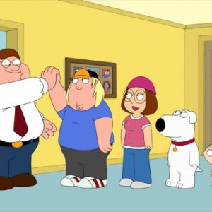 La famiglia Griffin nell'episodio Friends of Peter G. della stagione 9