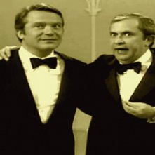 Alighiero Noschese con Paolo Panelli durante uno show televisivo