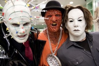 Tre mostruosi personaggi del film Horror Movie: Charles Zuckermann è Needlehead, Ben Cotton è Fweddy e Lee Tichon è MIchael Crier.