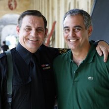 Francesco Salvi e Massimiliano La Pegna sul set della fiction Mal'aria