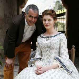 La Pegna con Vittoria Puccini sul set de LA BARONESSA DI CARINI