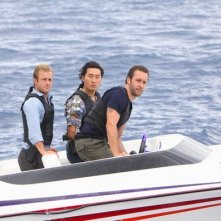 Daniel Dae Kim, Scott Caan ed Alex O'Loughlin in una scen dell'episodio Ha'iole, premiere della seconda stagione di Hawaii Five-0