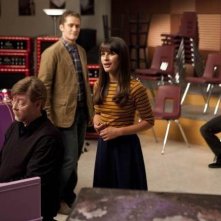 Glee: Lea Michele e Matthew Morrison una scena dell'episodio The Purple Piano Project