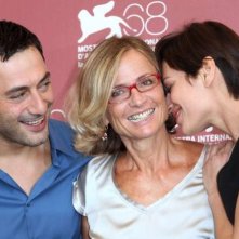 Mostra del Cinema di Venezia 2011: Filippo Timi e Claudia Pandolfi con Cristina Comencini, autrice di Quando la notte