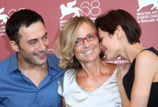 Mostra del Cinema di Venezia 2011: Filippo Timi e Claudia Pandolfi con Cristina Comencini, autrice di Quando la notte