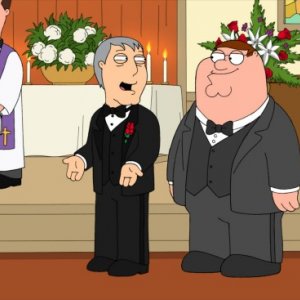Il sindaco Adam West con Peter in una scena di Brothers & Sisters de I Griffin