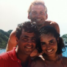 Massimiliano La Pegna con i modelli di Nastro Azzuro in Brasile nel 1988.