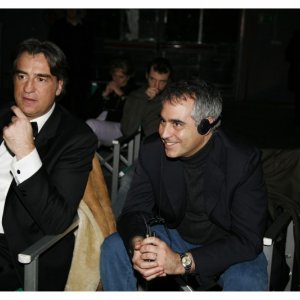 Max Tortora e Massimiliano La Pegna sul set dello spot Brio Blu