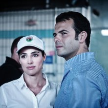 Luisa Ranieri sul set di Mozzarella Stories con Edoardo De Angelis