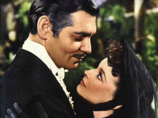 Wallpaper di Via col Vento: Clark Gable e Vivien Leigh in una scena
