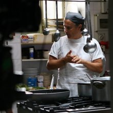 Paolo Sassanelli sul set di Oltre il Mare