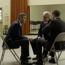 Le idi di marzo: George Clooney, Ryan Gosling, Philip Seymour Hoffman in una scena