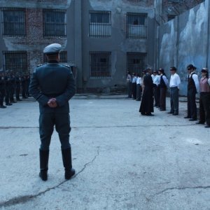 Una drammatica sequenza della fiction Rai Il Generale Della Rovere