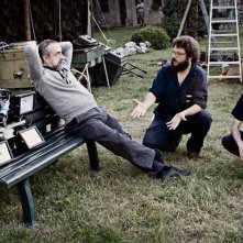 Silvio Orlando, il regista Francesco Lagi e Francesco Brandi sul set di Missione di pace