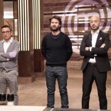 Bruno Barbieri, Carlo Cracco e Joe Bastianich, giudici della prima edizione di Masterchef Italia
