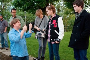 Emma Watson e Logan Lerman sul set di The Perks of Being A Wallflower