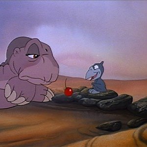 Il protagonista in una scena del film d'animazione Alla ricerca della valle incantata