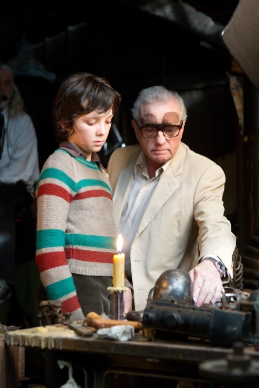 Martin Scorsese Insieme Al Giovane Asa Butterfield Sul Set Di Hugo Cabret 3D 218461